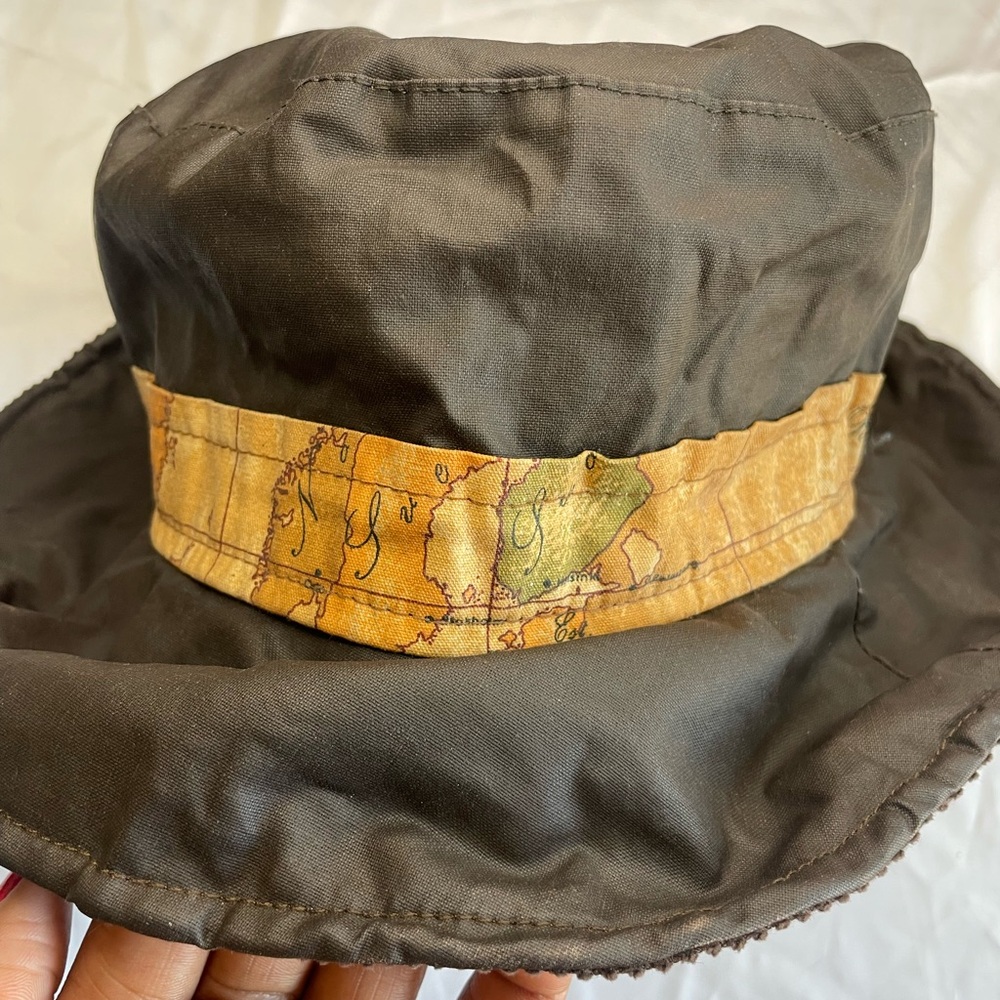 Alviero Martini Brown Bucket Hat with Map Band